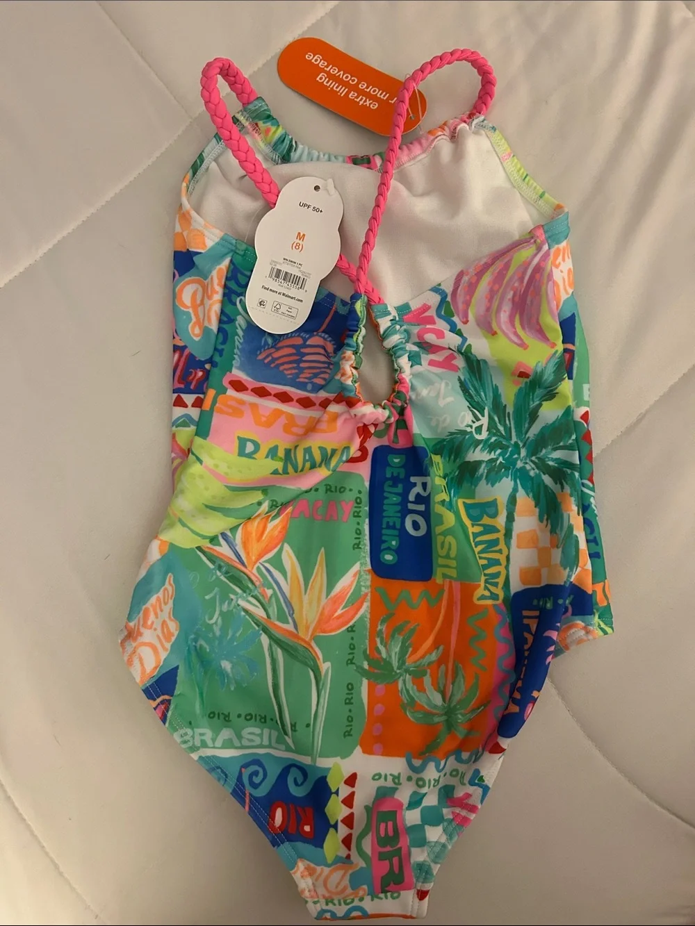 Uniqlo Girls Multicolor Tropical Print One-Piece Swimsuit